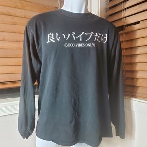 Good Vibes Only Long Sleeve Shirt Size M